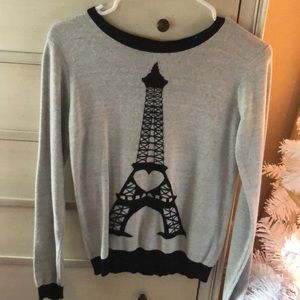 Sweater with Eiffel tower and button up back